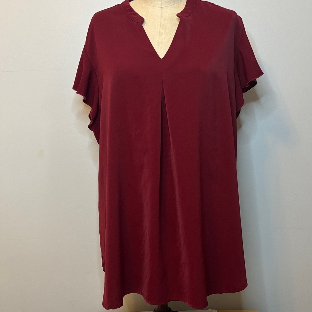 Elegant Burgundy Women's Top -Valolia XXL
